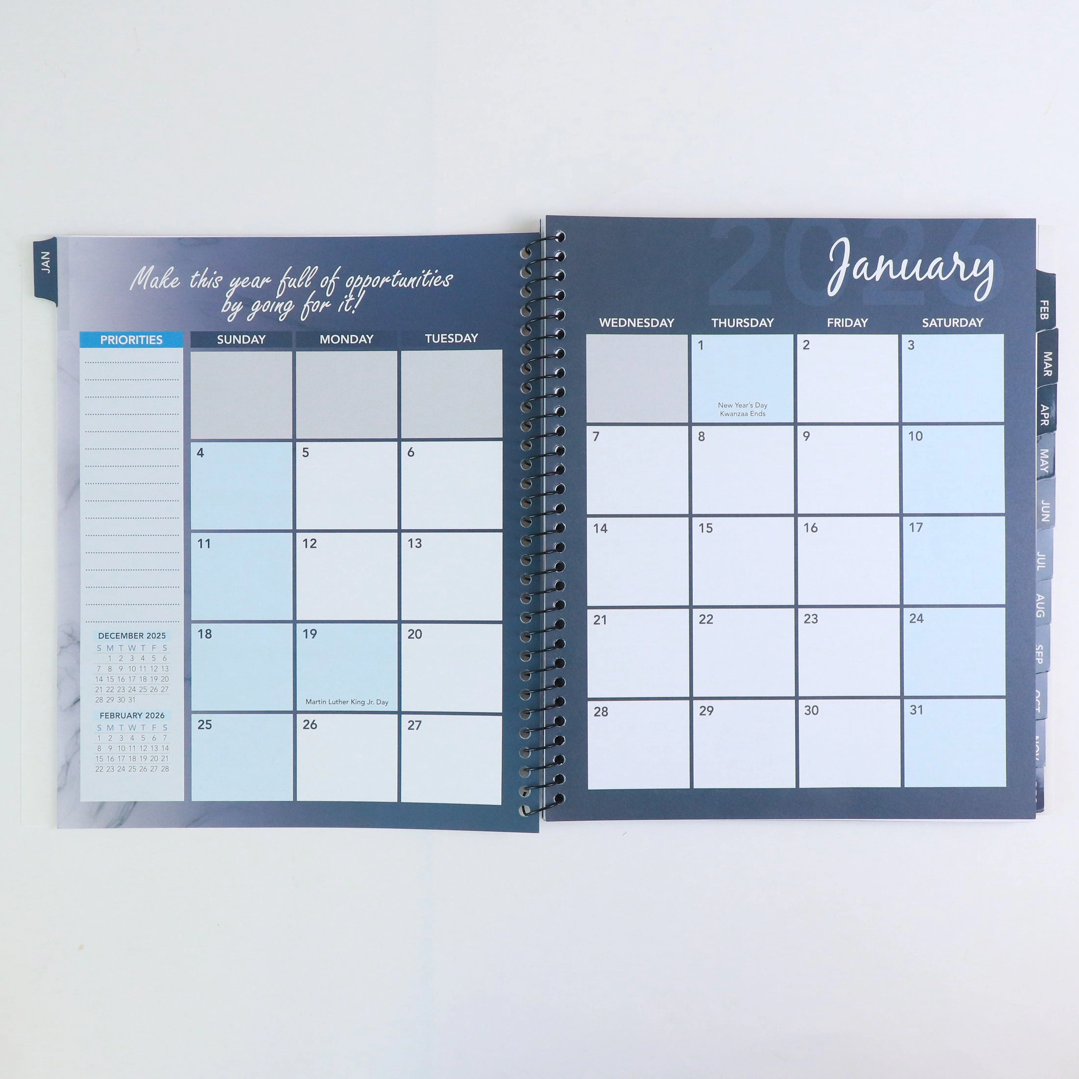 RE-FOCUS THE CREATIVE OFFICE 2027 Annual Calendar, Monthly and Weekly Views with Time Slots