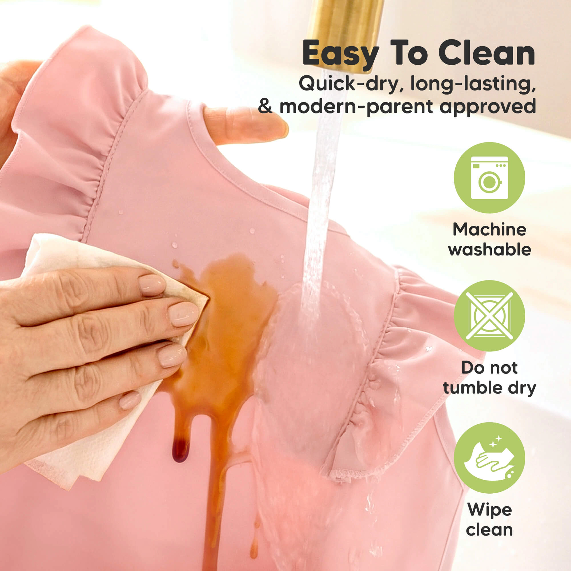 KeaBabies 2-Pack Fae Waterproof Bibs for Girls, Boys