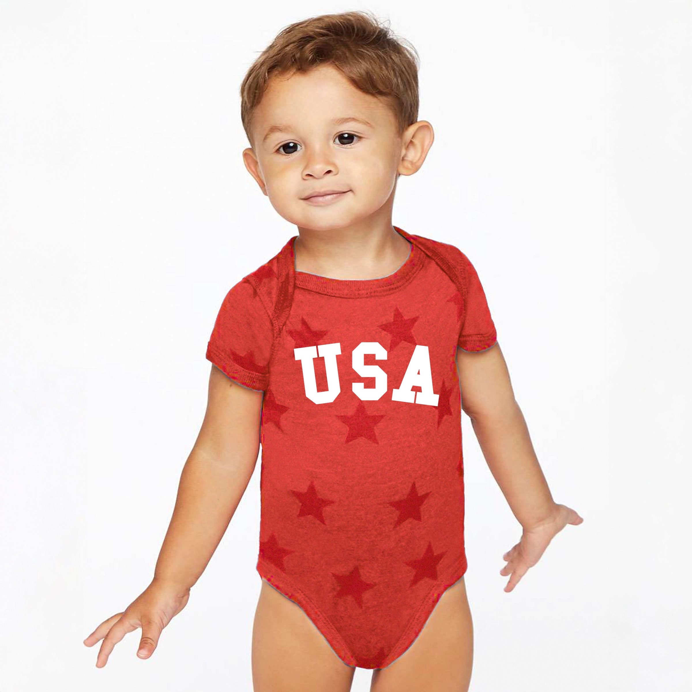 The Juniper Shop - USA Bold Baby Short Sleeve Star Bodysuit