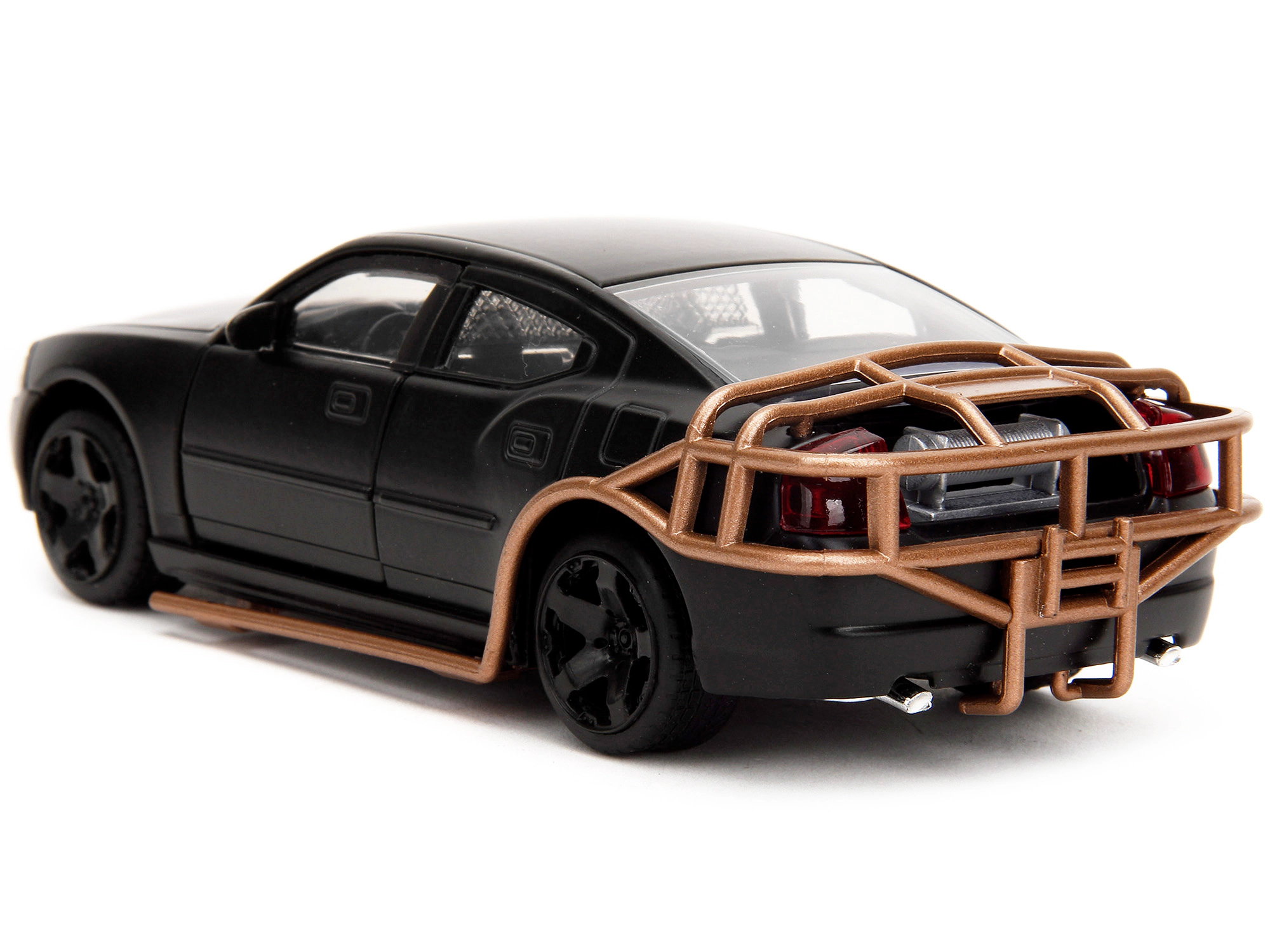 Jada 2006 Dodge Charger Matt Black with Outer Cage "Fast & Furious" Series 1/32 Diecast Model Car by Jada