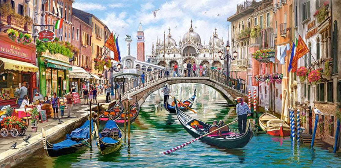 CASTORLAND 4000 Piece Jigsaw Puzzles, Charms of Venice, Italy Puzzle, Gondola Puzzle, European Puzzle, C-400287-2