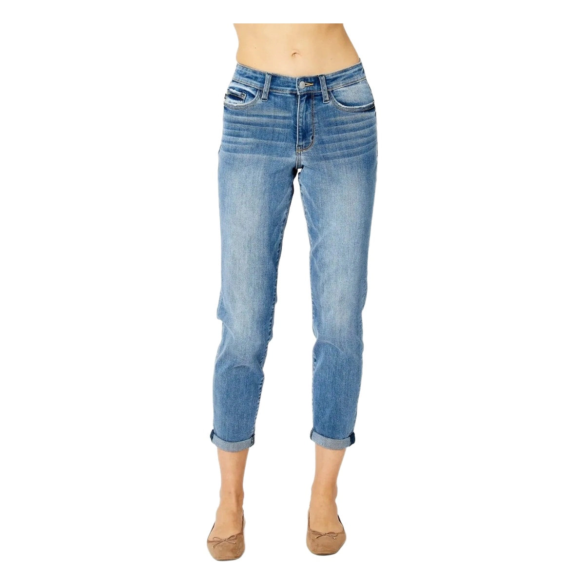 Judy Blue Full Size Cuffed Hem Slim Jeans