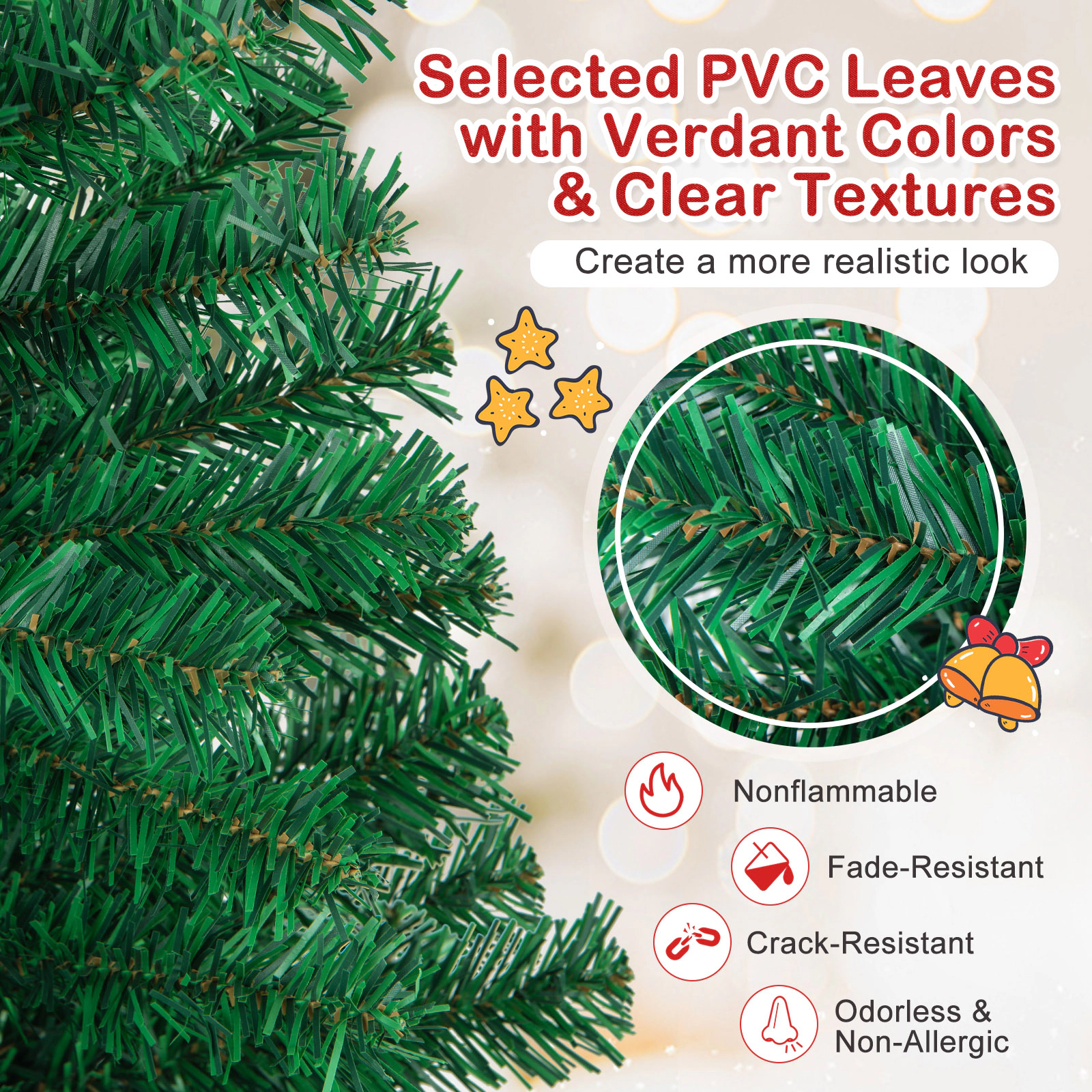 Glintex 5-Ft Artificial Christmas Tree with 350 Tips and Solid Metal Stand, Green