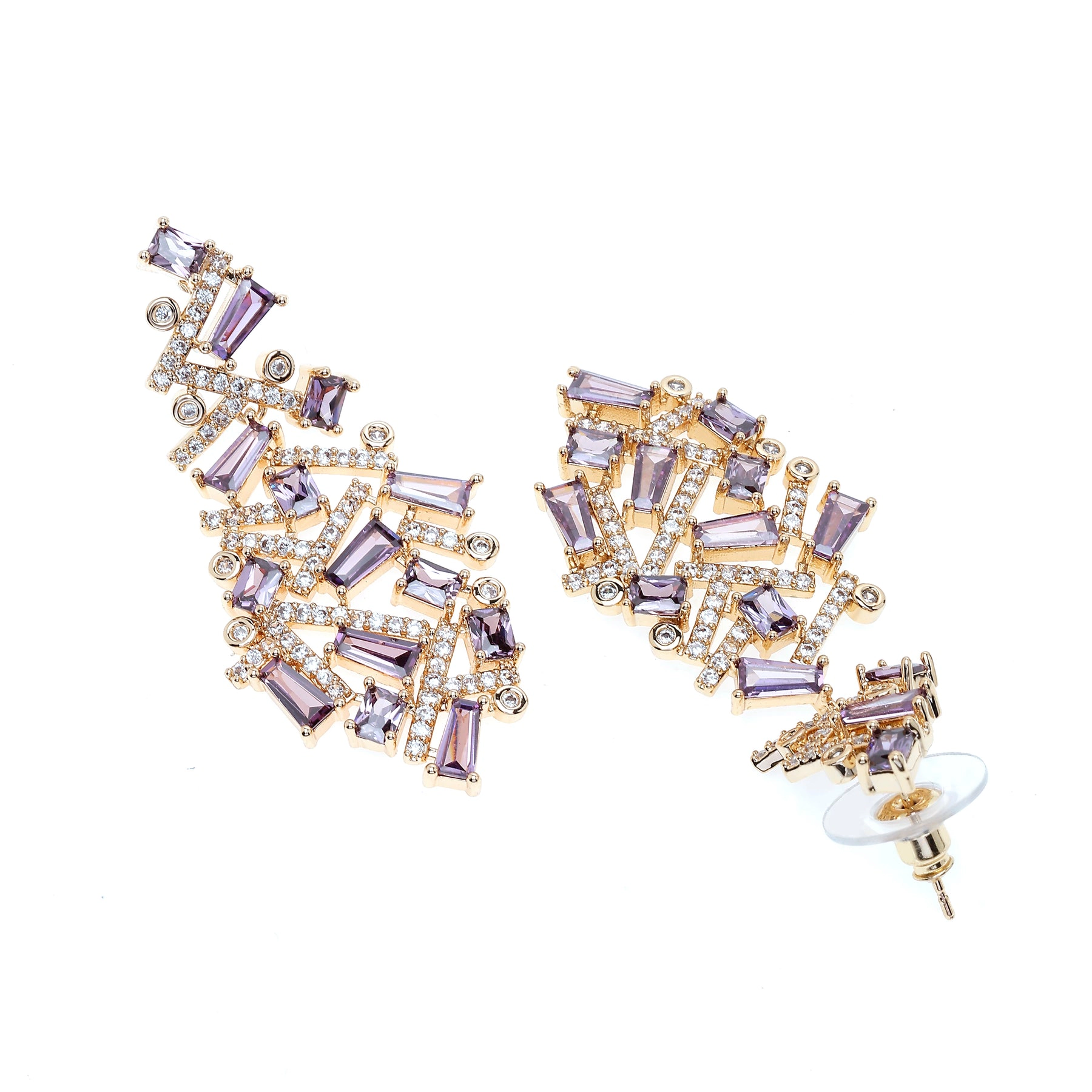 AGP PARIS Womens Purple Cascading Twist Drop Earrings