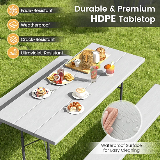 SUGIFT 47-Inch Aluminum Roll-Up Camping Table, 220-Lb Capacity, Mesh Basket and Carry Bag