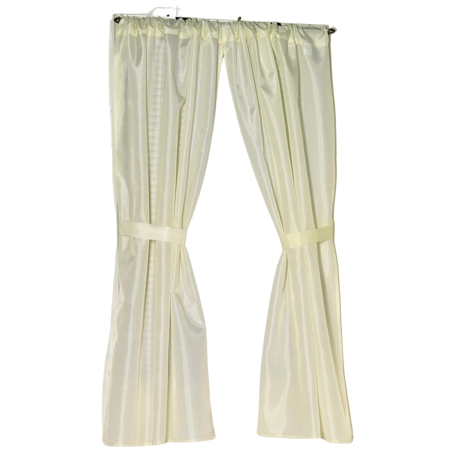 Carnation Home Fashions Polyester Fabric Window Curtain Ivory 34x54