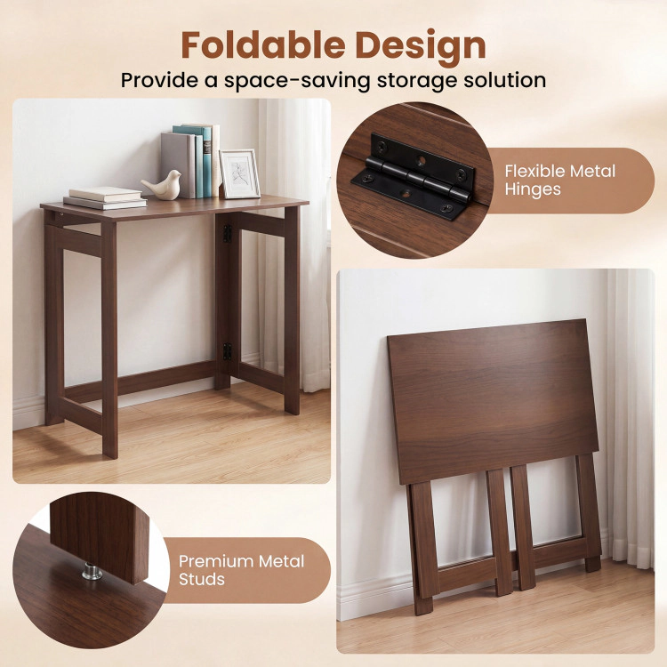 Hivvago Folding Console Table With Foldable Legs