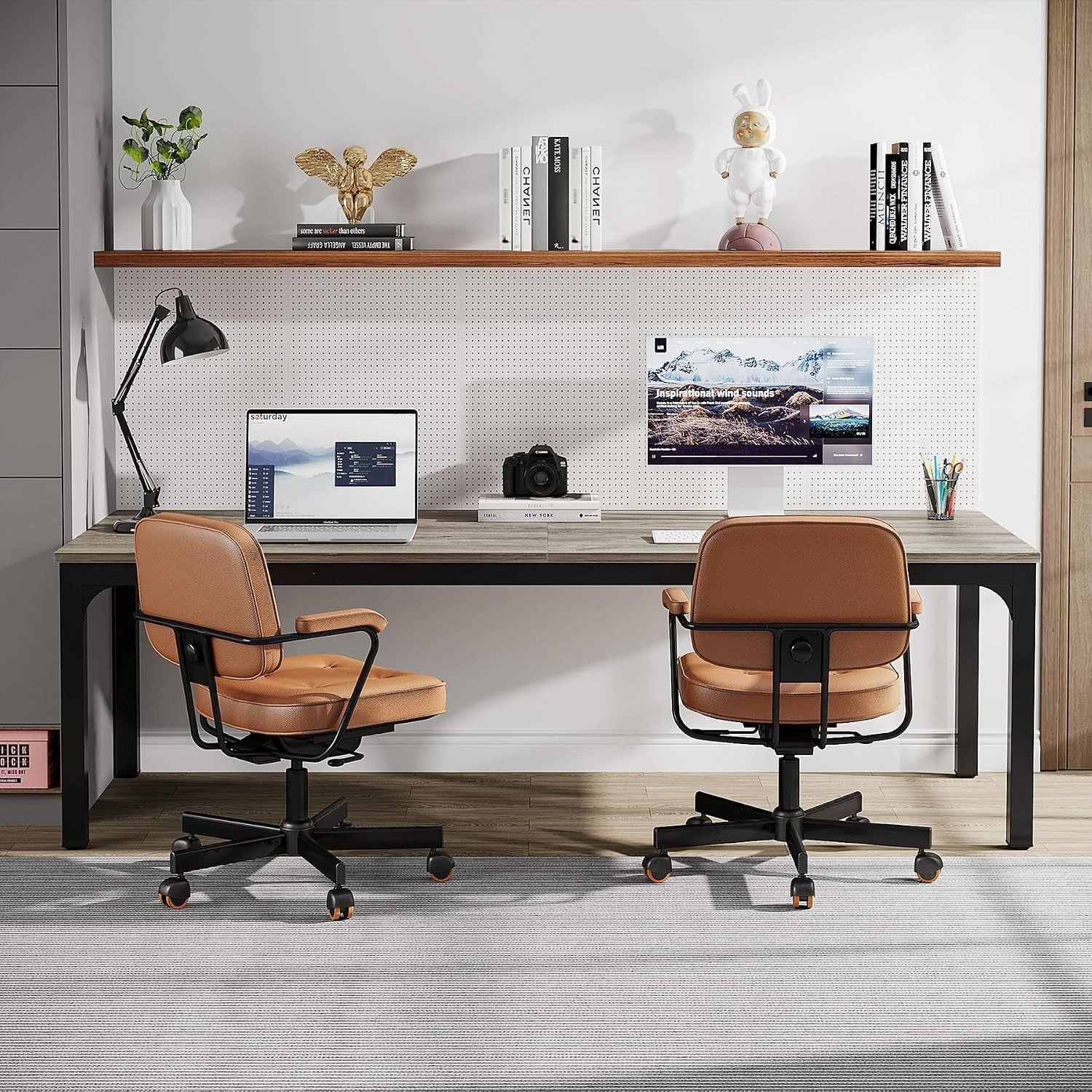 Tribesigns Industrial Wood Executive Desk