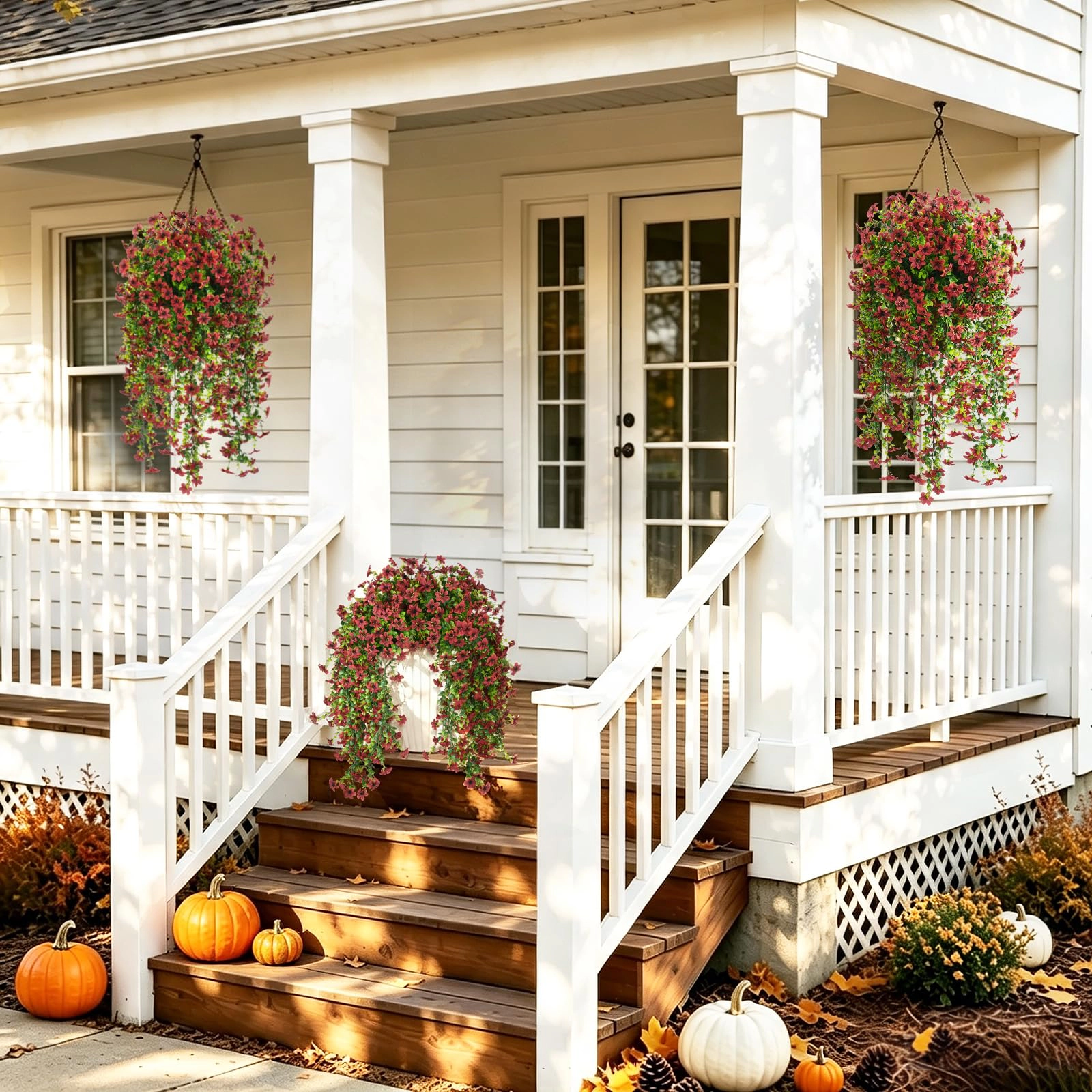 PUPWE Artificial Fall Flowers For Outdoor Decoration
