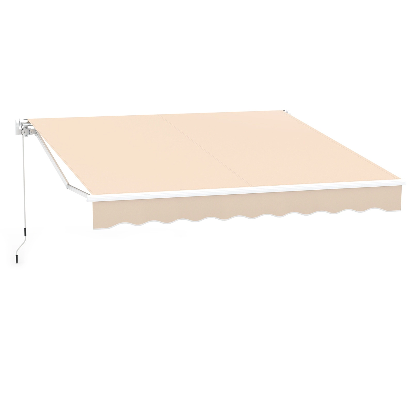 SUGIFT Easy-Opening Retractable Patio Awning with Manual Crank Handle Brown/Beige