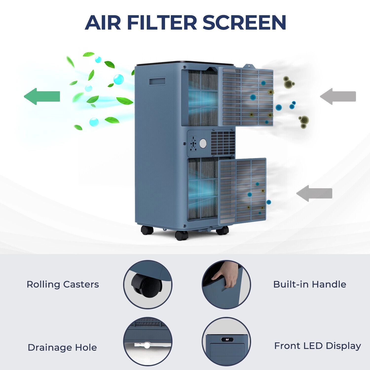 SlickBlue 8000 BTU Portable Air Conditioner with Window Kit