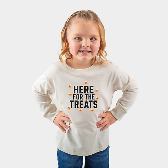 The Juniper Shop - Toddler Long Sleeve Graphic Tee - Here For The Treats