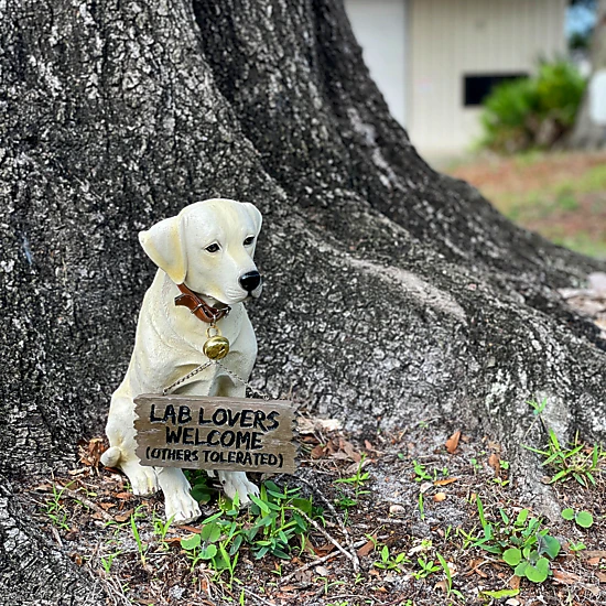 DWK Labrador Retriever Garden Welcome Statue Reversible Sign Don't Stop ...