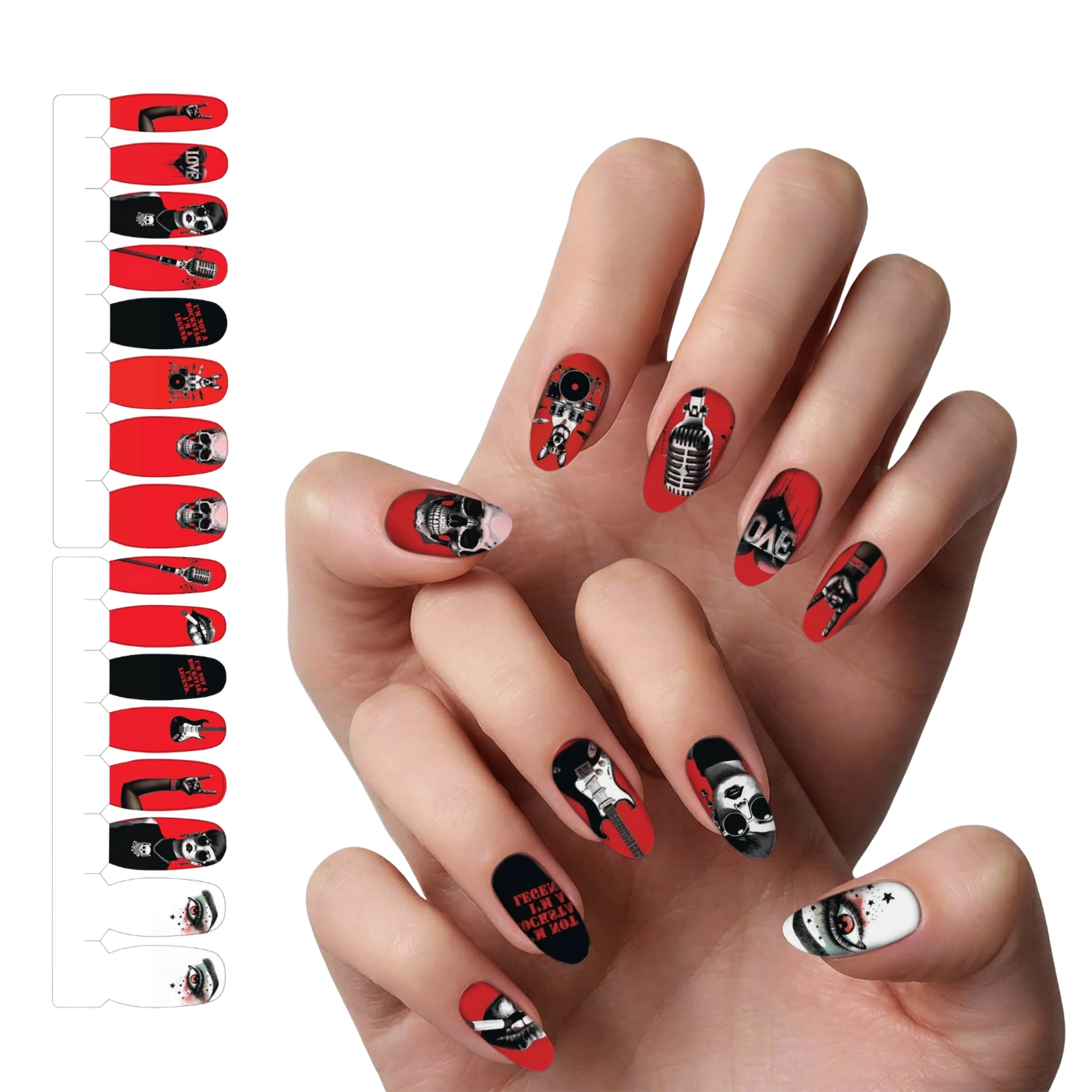 XPNail Women's 2-Pack Bundle of Nail Polish Strips Rock 16ct