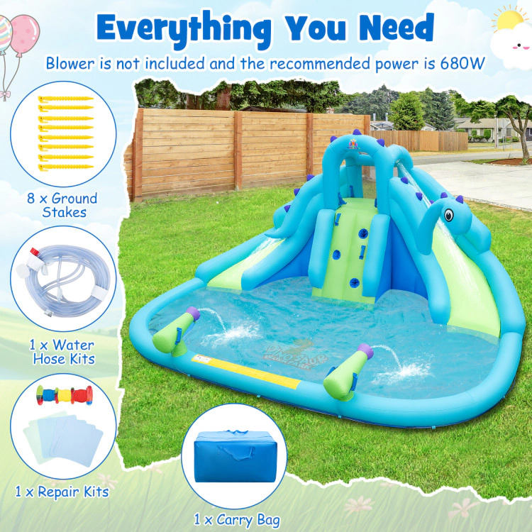 Hivvago Inflatable Water Slide with Dual Slides and Large Splash Pool (Without Blower)