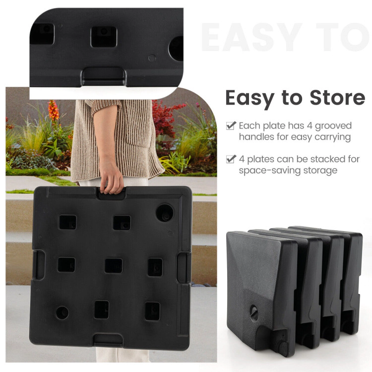 Hivvago 4-Piece 20L Offset Patio Umbrella Base