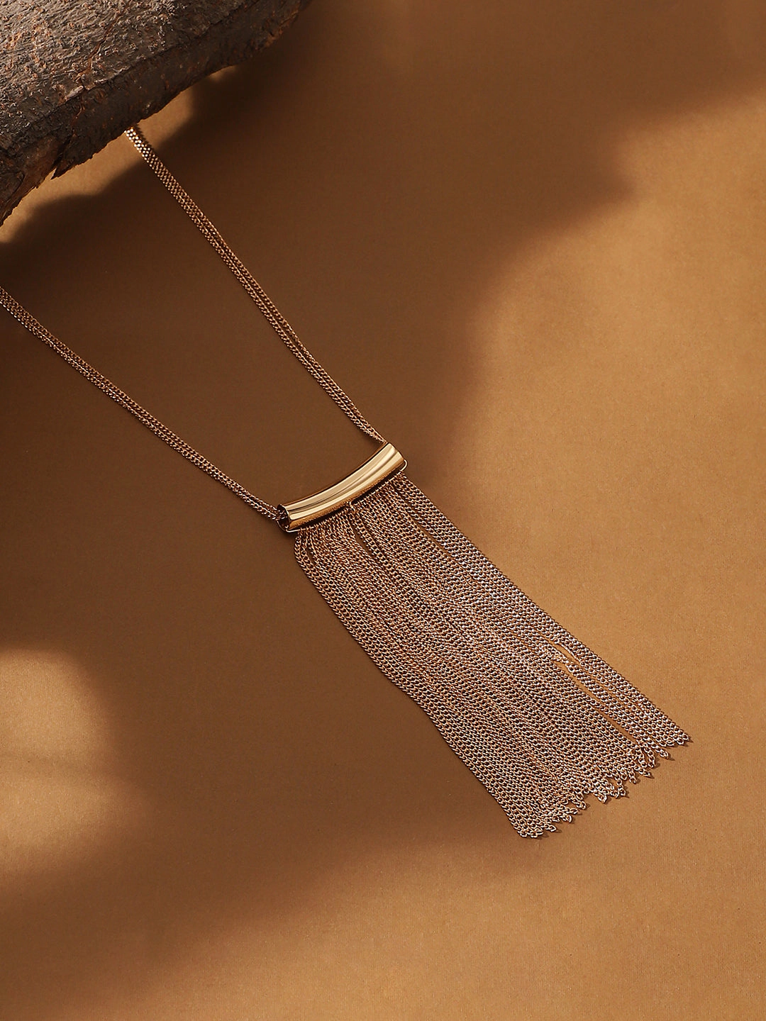 SOHI Women's California Gold the Hanging Chain Bar Lariat Necklace
