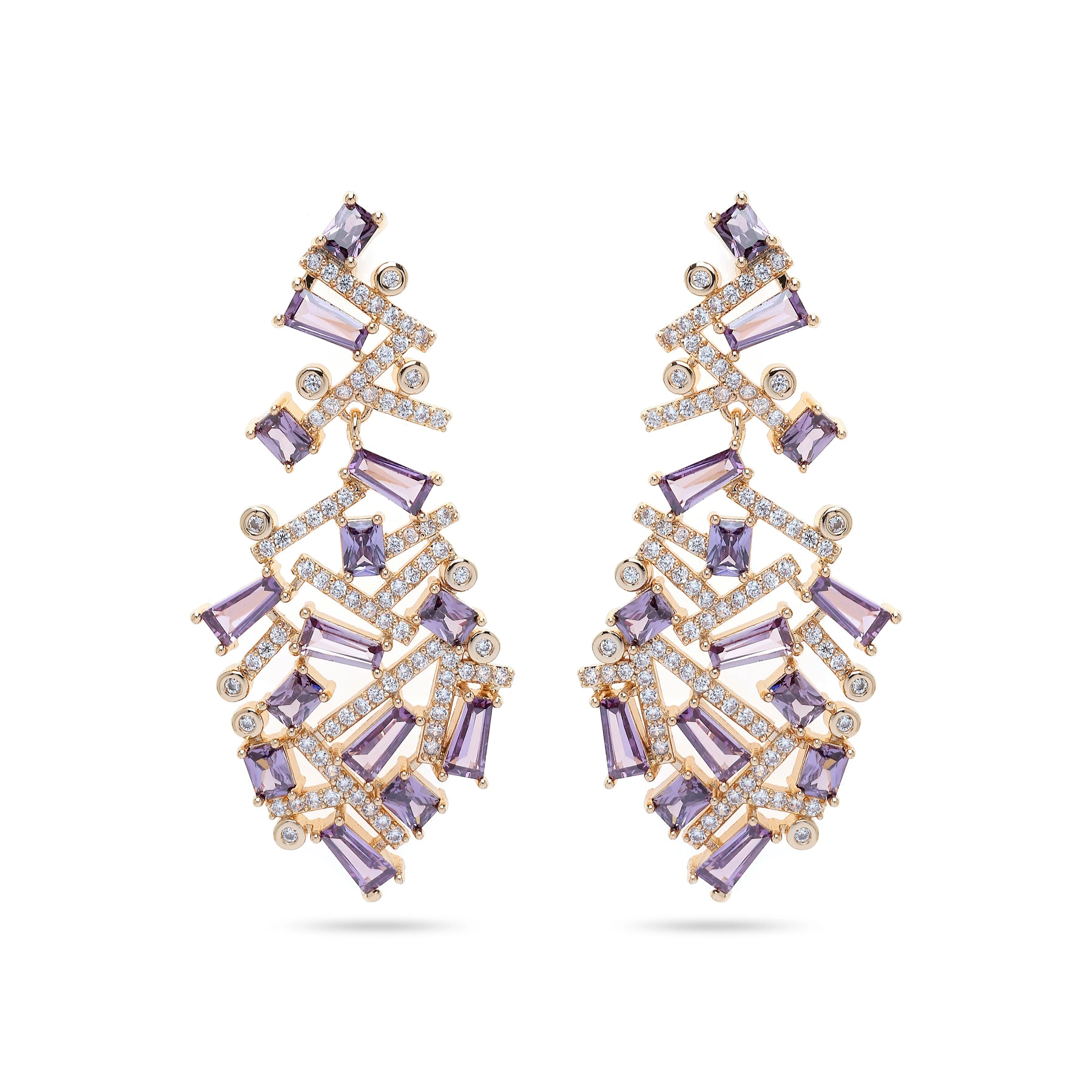 AGP PARIS Womens Purple Cascading Twist Drop Earrings