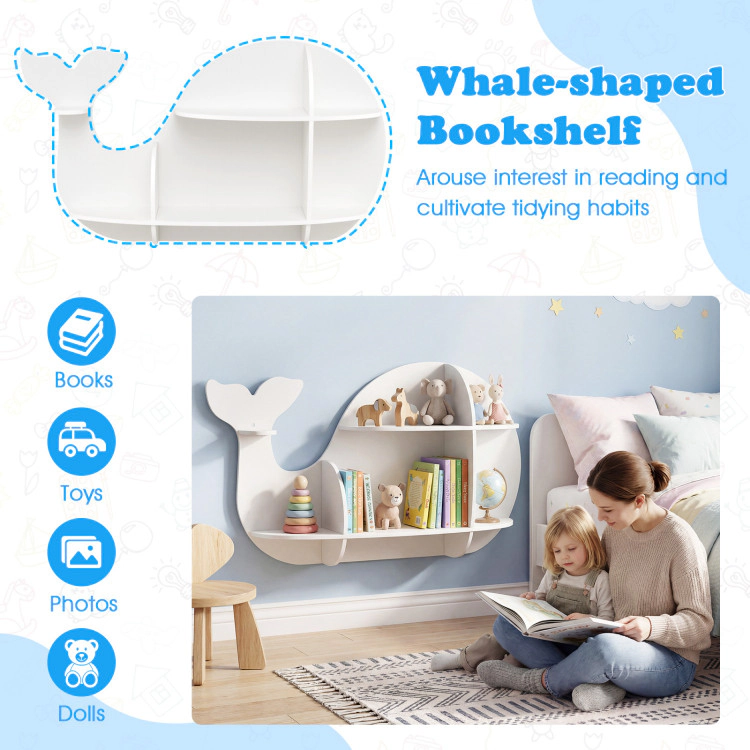 Hivvago Unique Dolphin Shelves for Floating Wall Mounted Storage