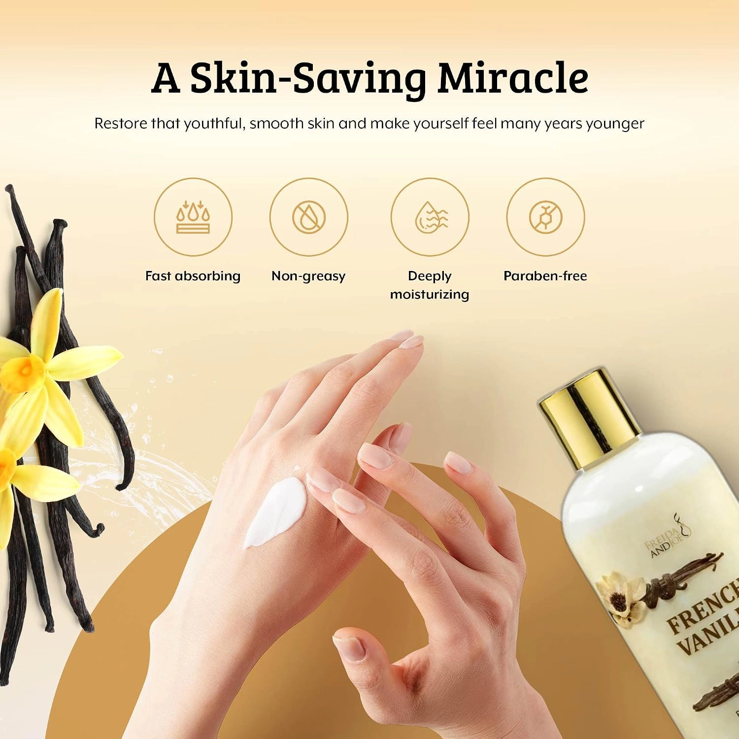 Freida and Joe Women French Vanilla Fragrance Body Lotion in 10oz Bottle
