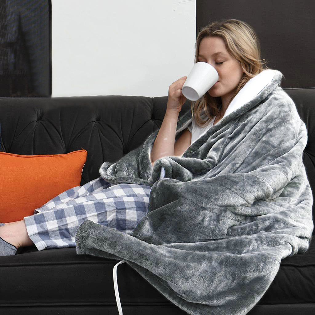 GBruno Flannel Electric Heated Throw Blanket 50x59 In