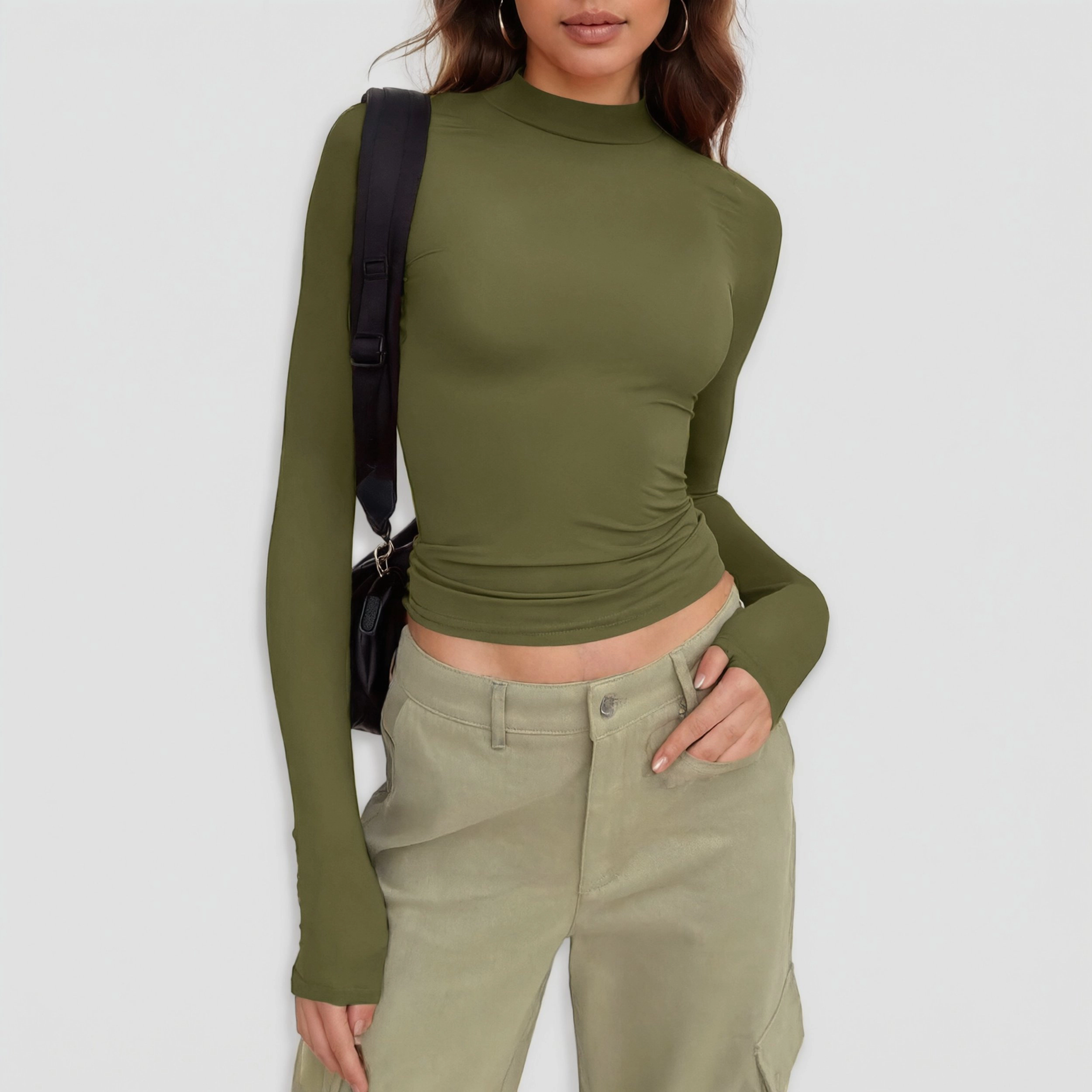 Zeagoo Women Slim Fit Mock Neck Undershirt