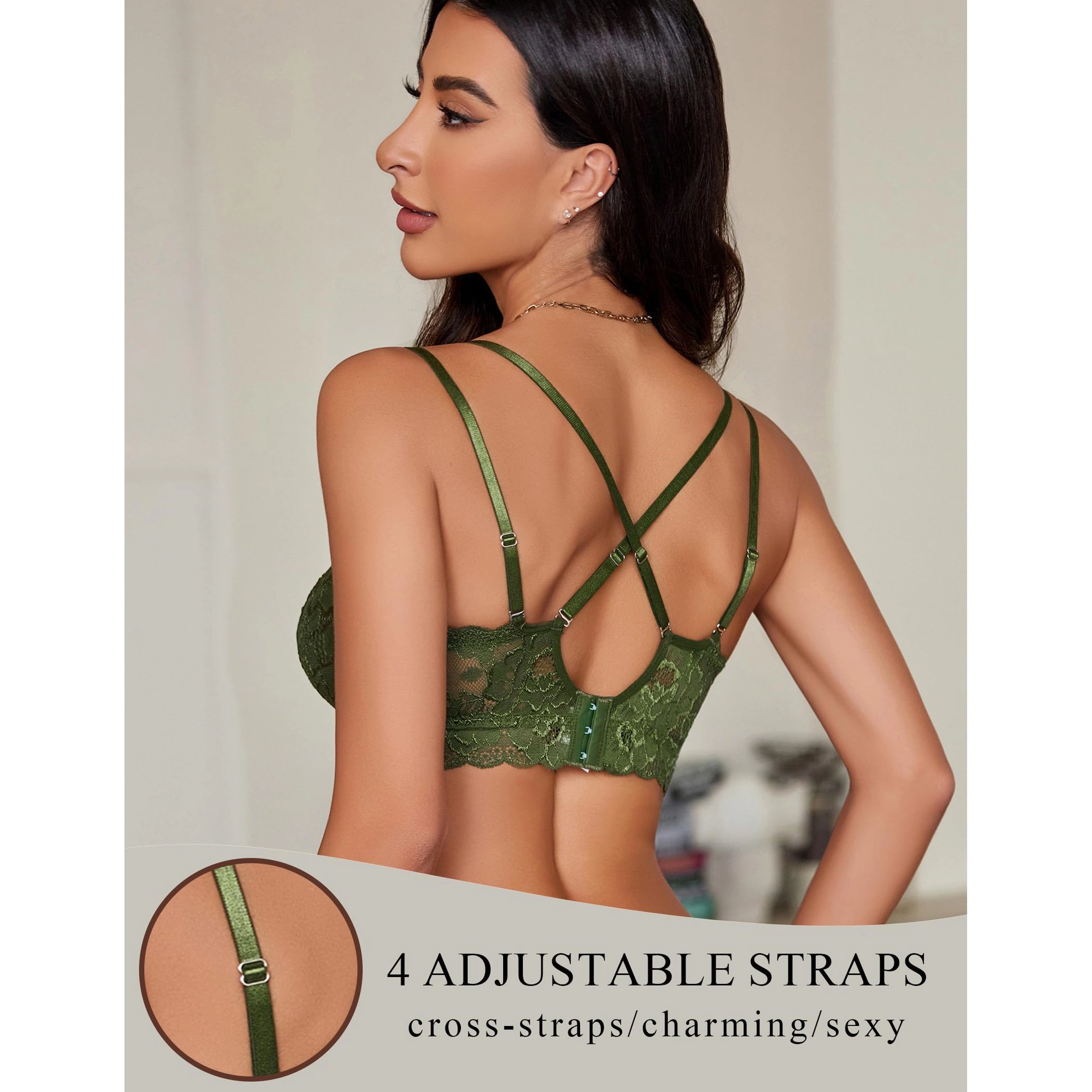Avidlove Women's Lace Camisole Longline Bralette