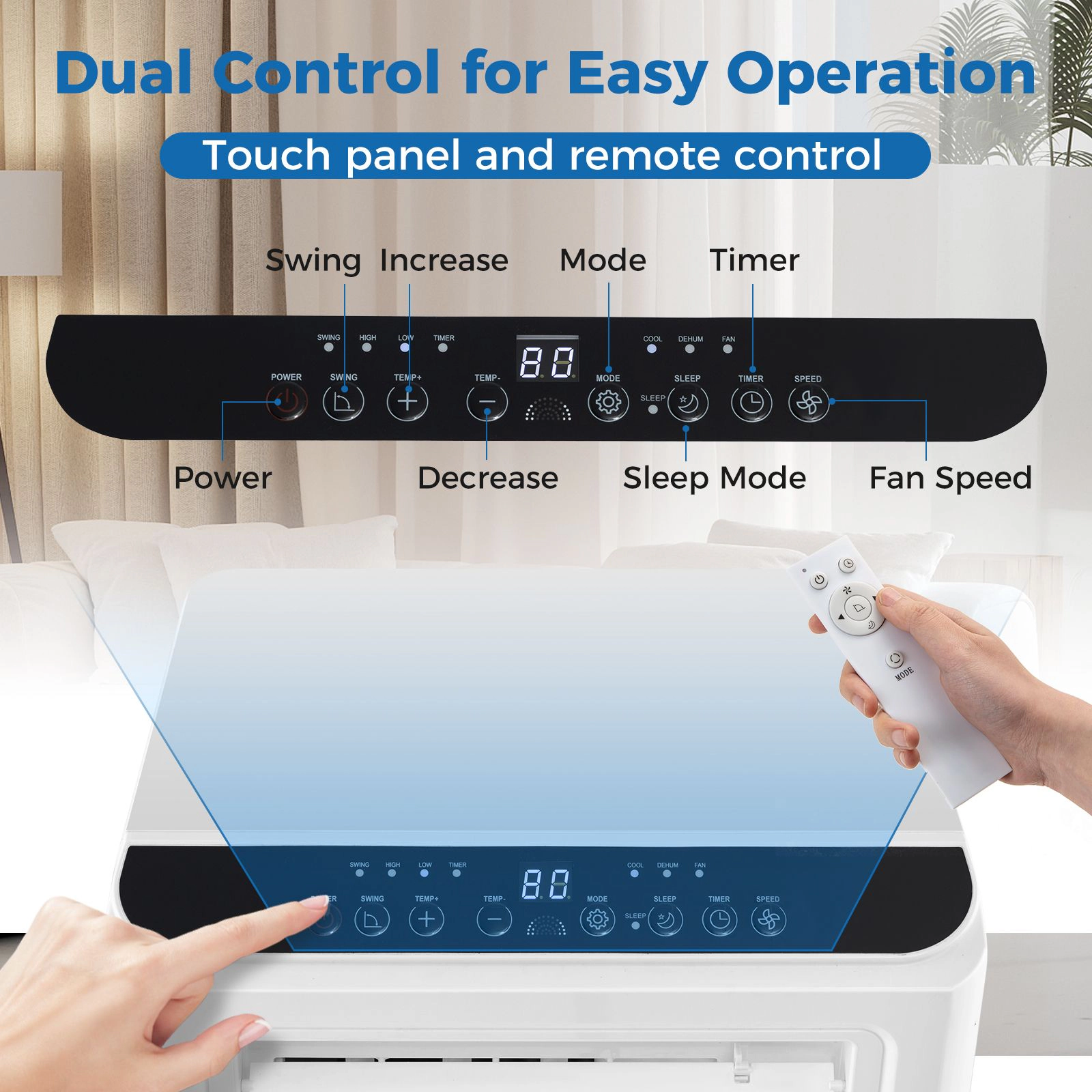 SlickBlue 3-in-1 Portable Air Conditioner with Fan and Dehumidifier