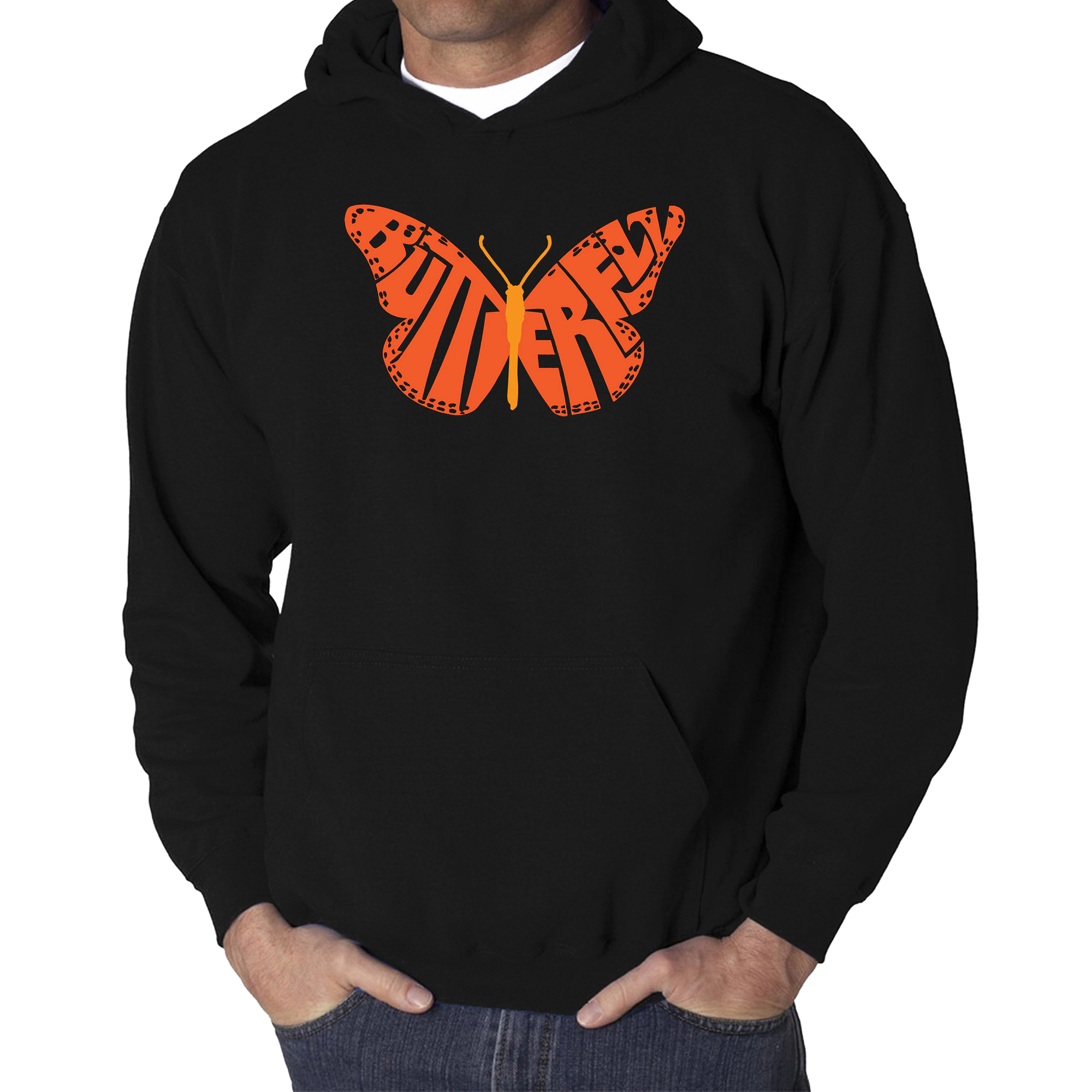 LA Pop Art Butterfly - Men's Word Hooded Sweatshirt