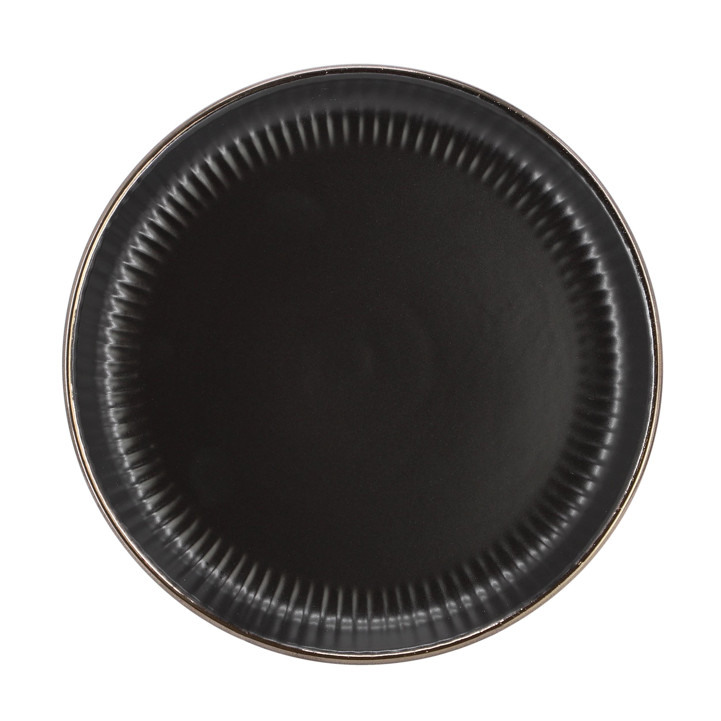 Elama Leo 16 Piece Stoneware Dinnerware Set In Black