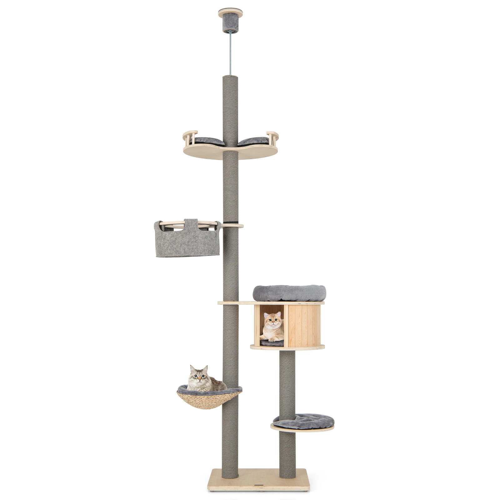 SlickBlue Adjustable 6-Tier Floor-to-Ceiling Cat Tree Tower