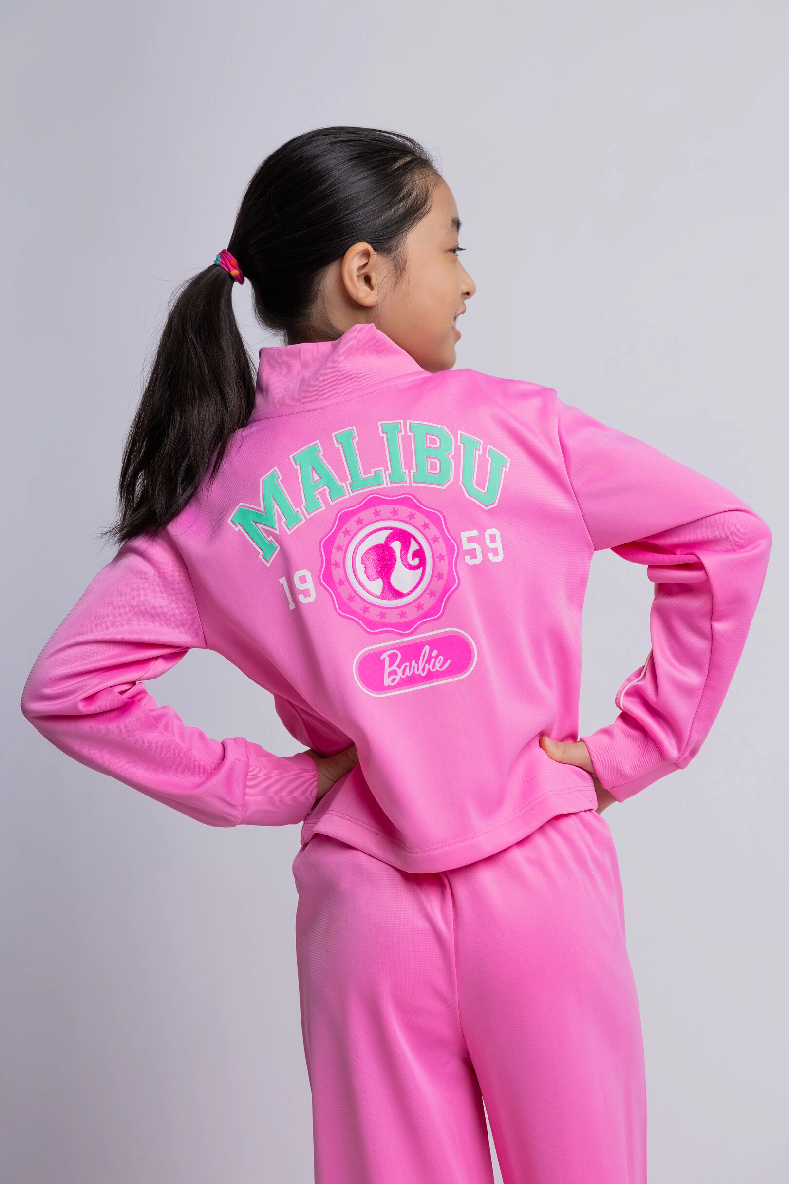 Barbie Girls' Athletic 2-Piece Jacket and Pants Tracksuit Set