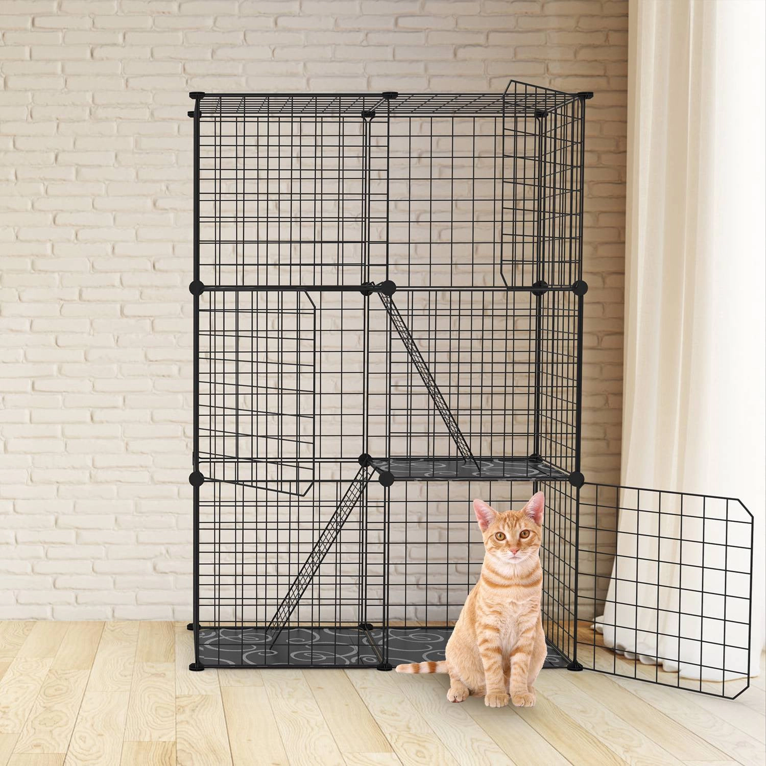 GBruno 3-Tier Metal Cat Playpen Cage