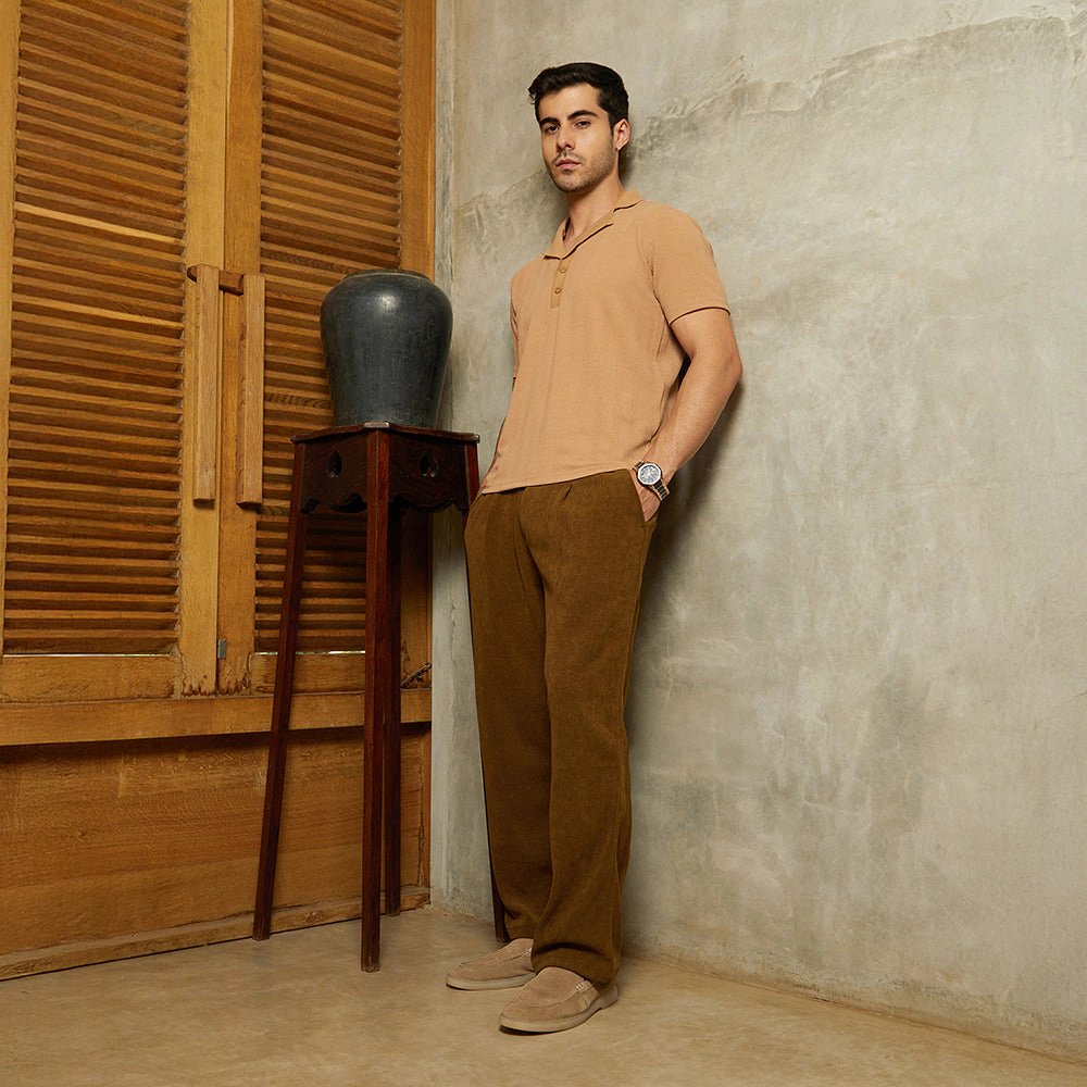 Rope-Tactile Cuban Polo T-Shirt