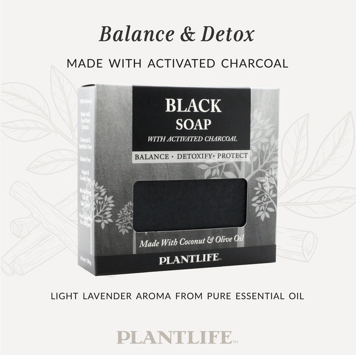 Plantlife Black Soap with Activated Charcoal Aromatherapy Herbal Soap