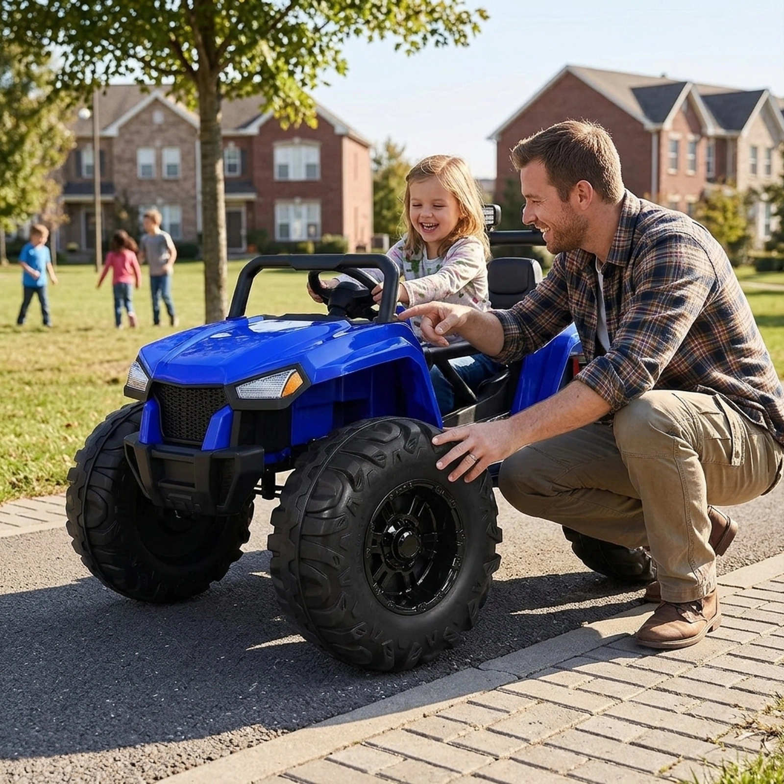 12V Kids Ride on SUV Car Black Green 2.4G Remote Spring Suspension Ages 3+ 77-lb Capacity