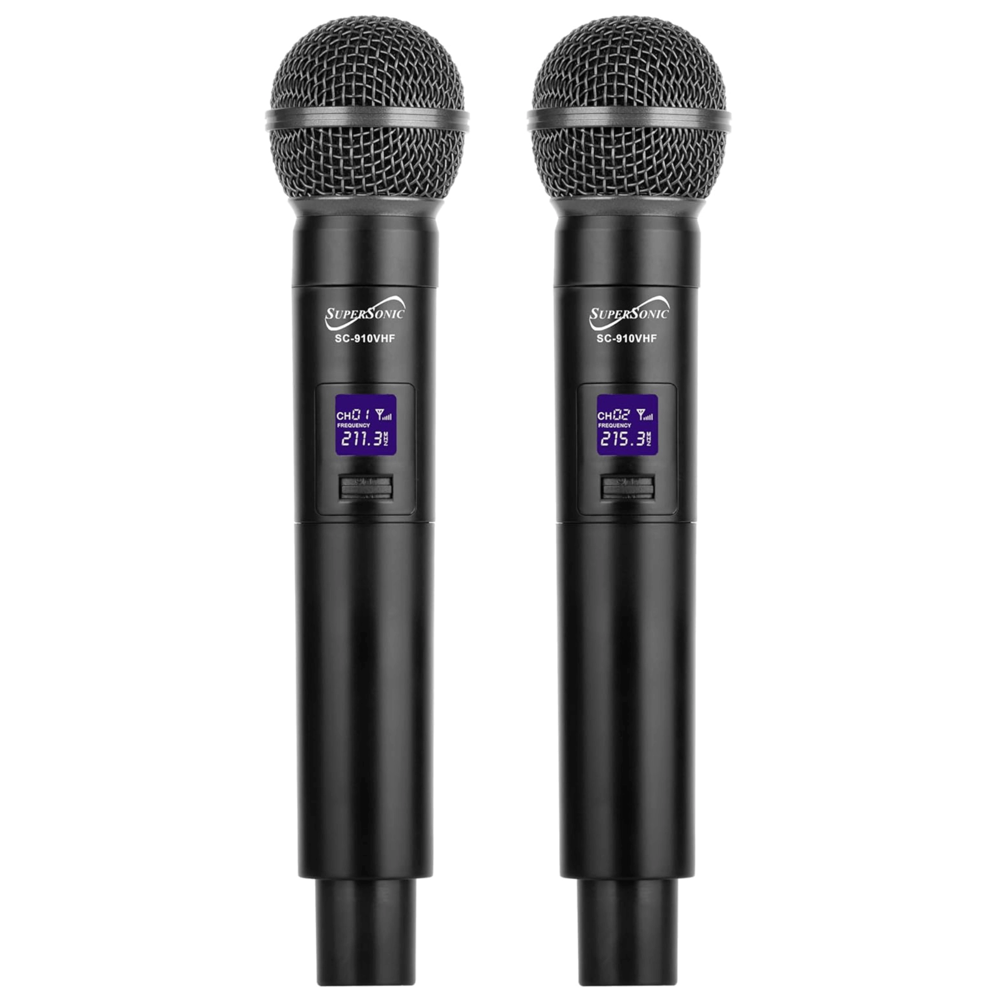 Supersonic VHF Dual Professional Wireless Microphone with Carry Case