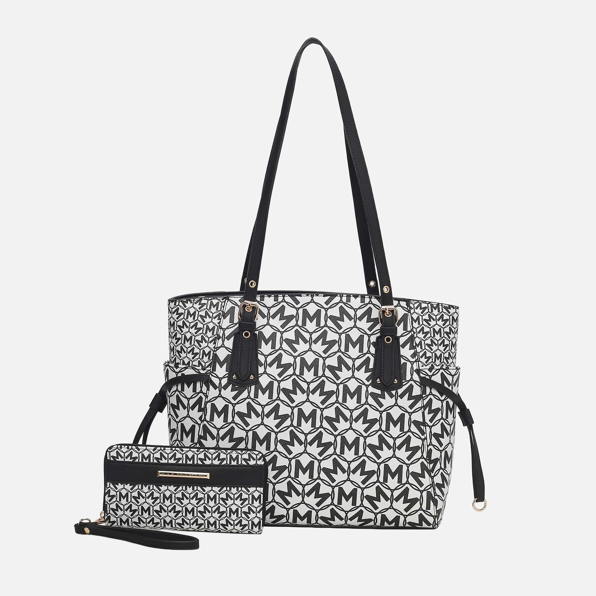 MKF Collection by Mia K Pauline Tote Bag with Wallet - Vegan Leather Monogram Handbag Set