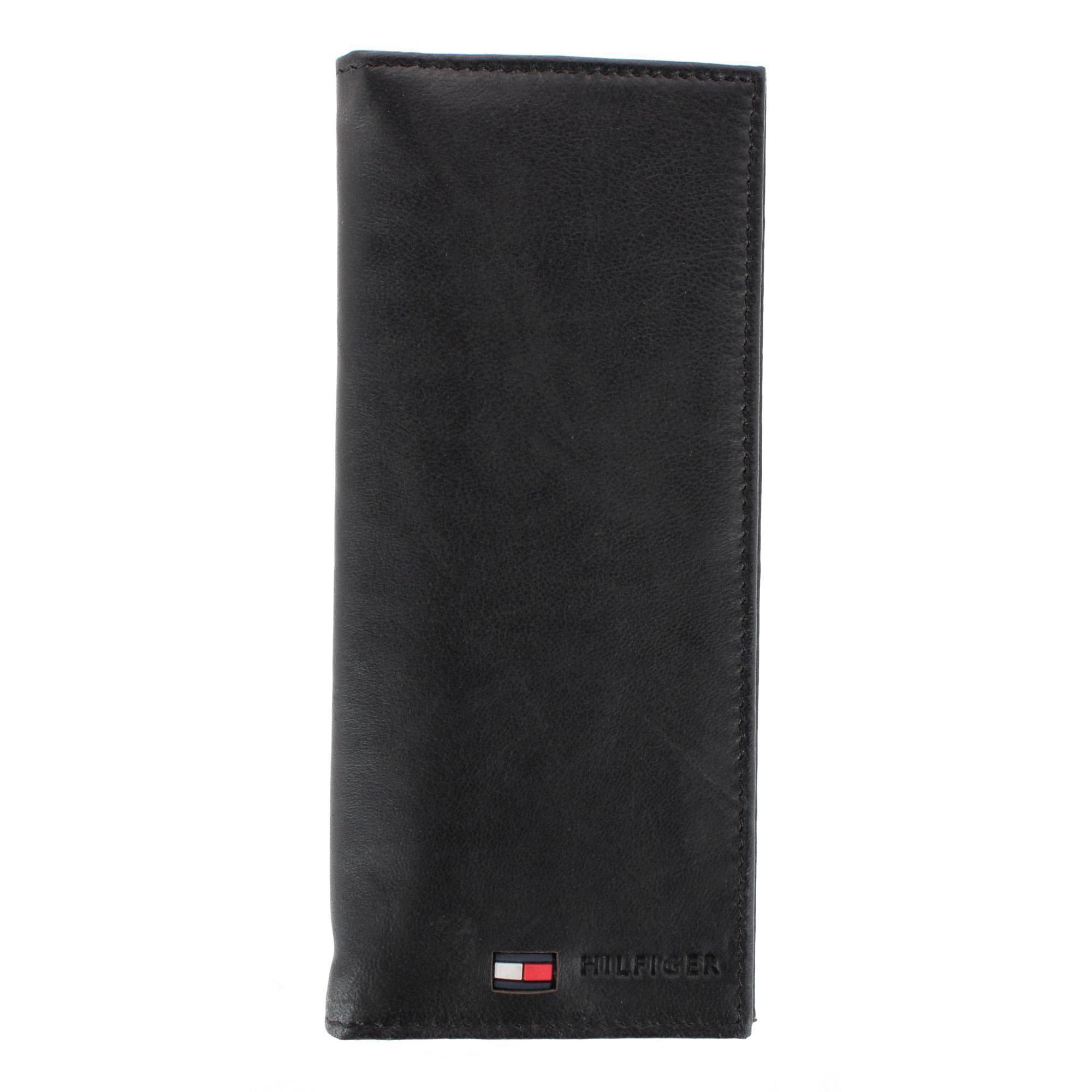 Tommy Hilfiger Men's Leather Stockton Checkbook Cover Secretary Wallet
