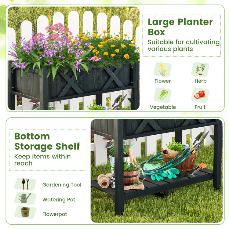 Hivvago HIPS Raised Garden Bed Poly Wood Elevated Planter Box
