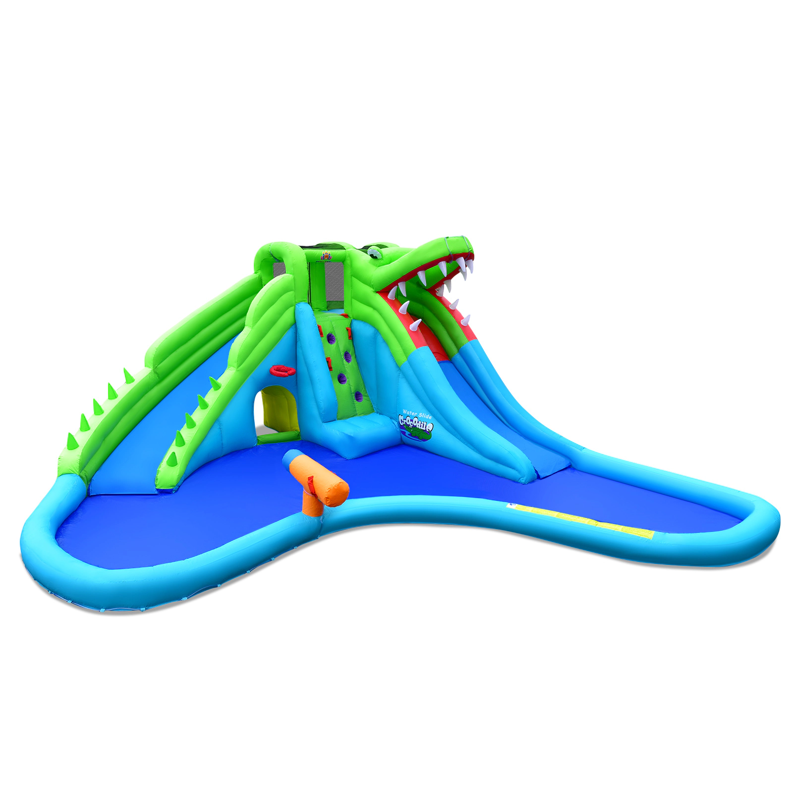 LJG Kids 7-in-1 Inflatable Bounce House with Splashing Pool without Blower