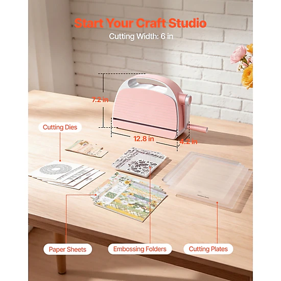 HONGGE Manual Die Cutting and Embossing Machine Opening Portable Die Cut Machine Set with Cutting Dies Embossing
