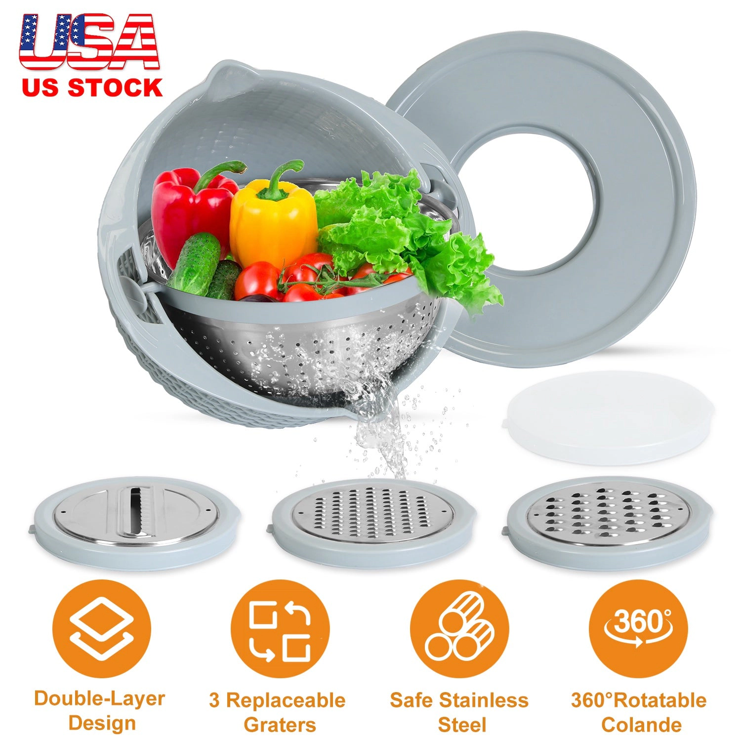 GBruno Stainless Steel Mixing Bowl With Grater Set