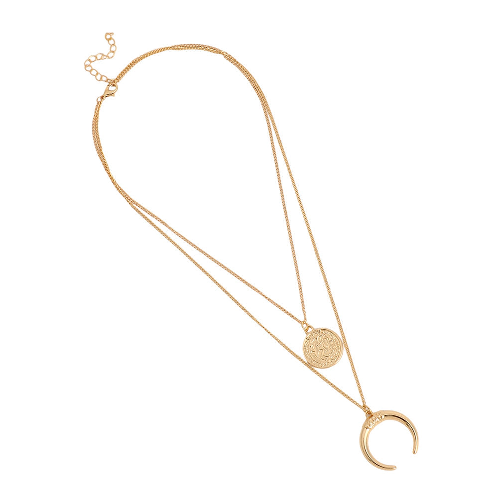 SOHI Women's California Gold the Cosmo Multi-Layer Necklace
