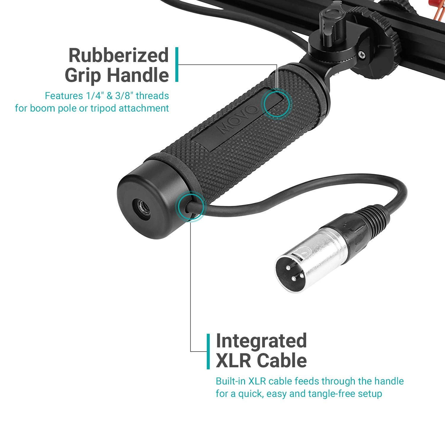 Movo BWS1000 Blimp Wind and Vibration Protection System for Shotgun Microphones - Features 12-point Internal