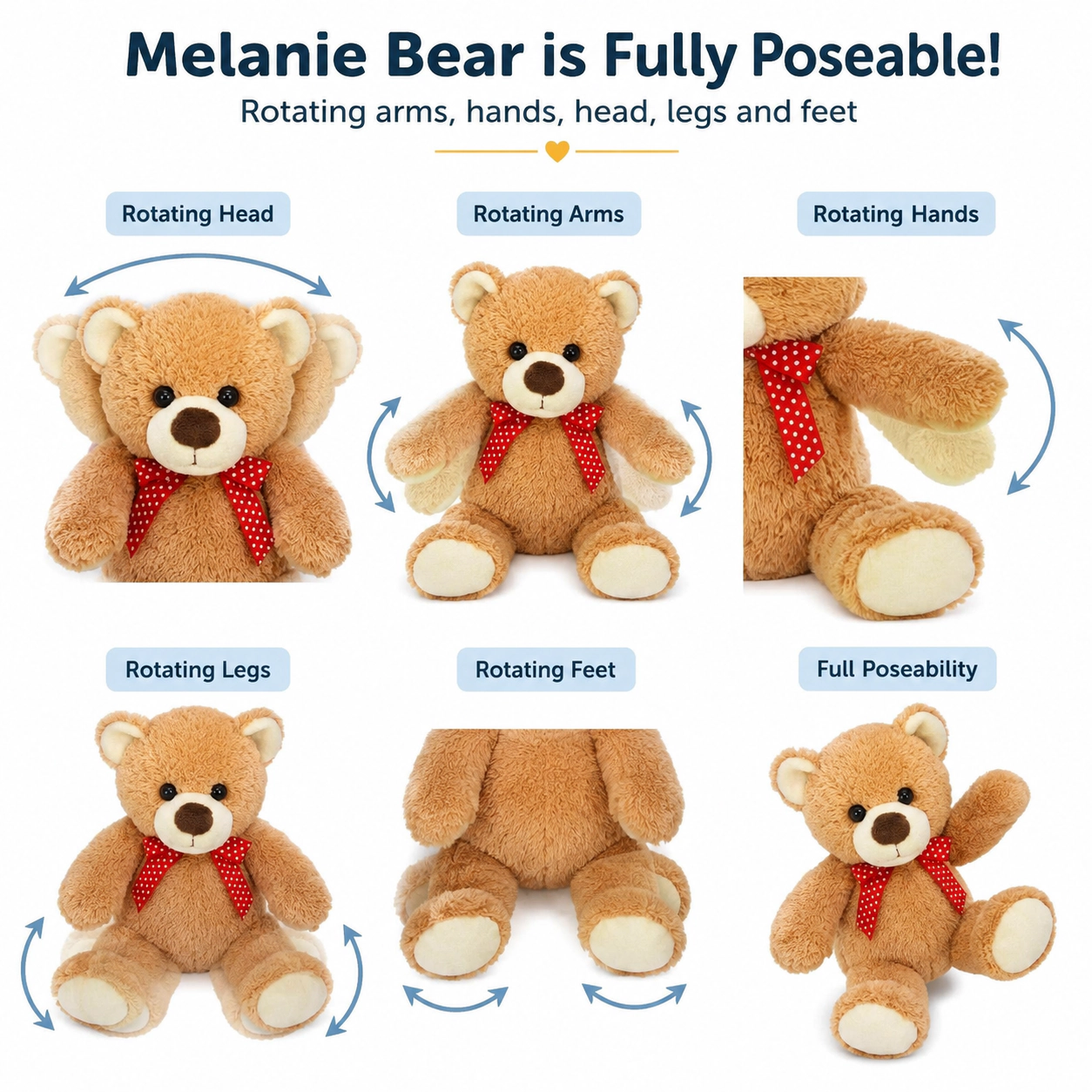Auswella Plush Poseable Brown Bear