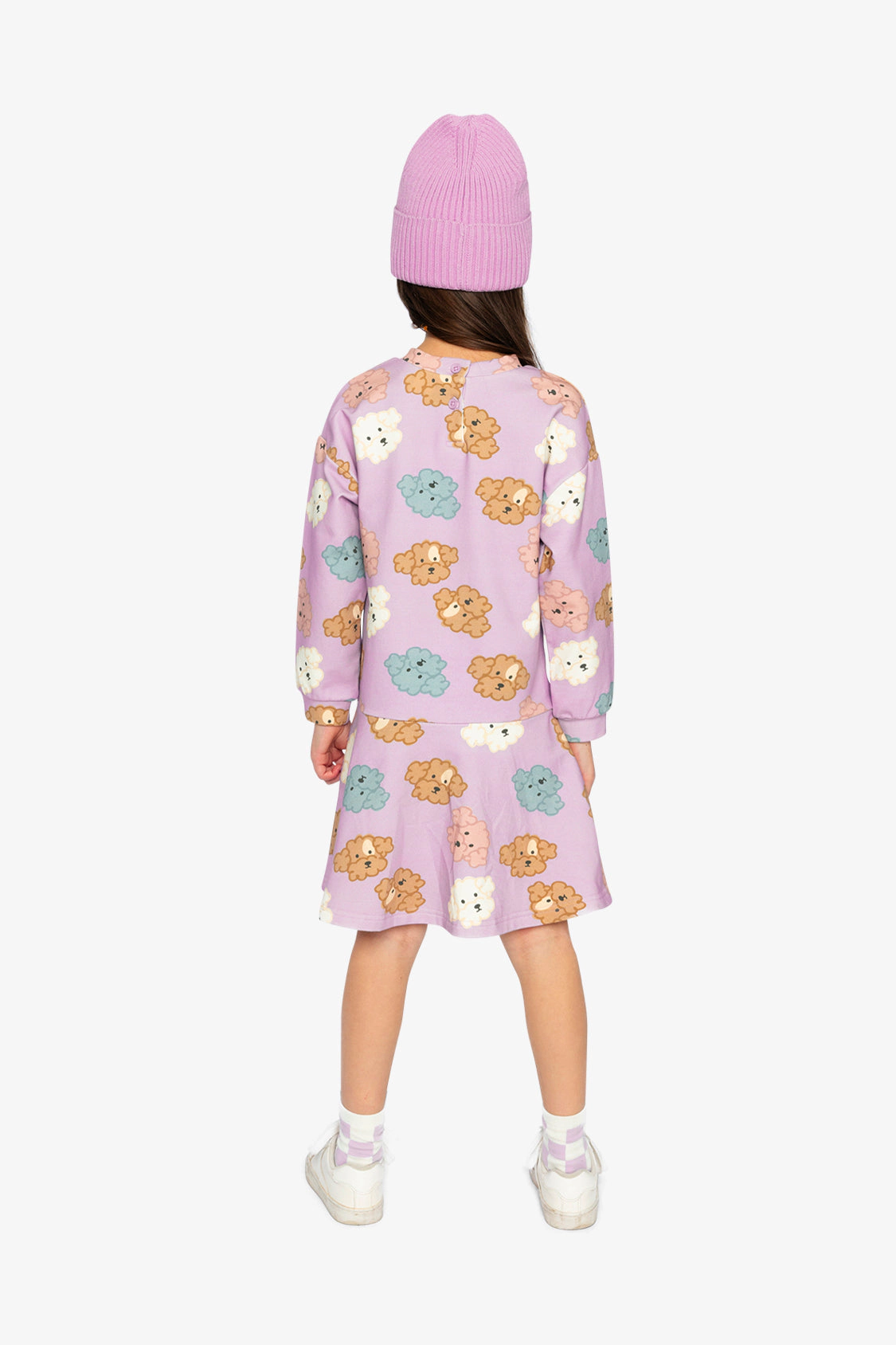 Deux par Girls Poodle Print Drop-Waist French Terry Dress