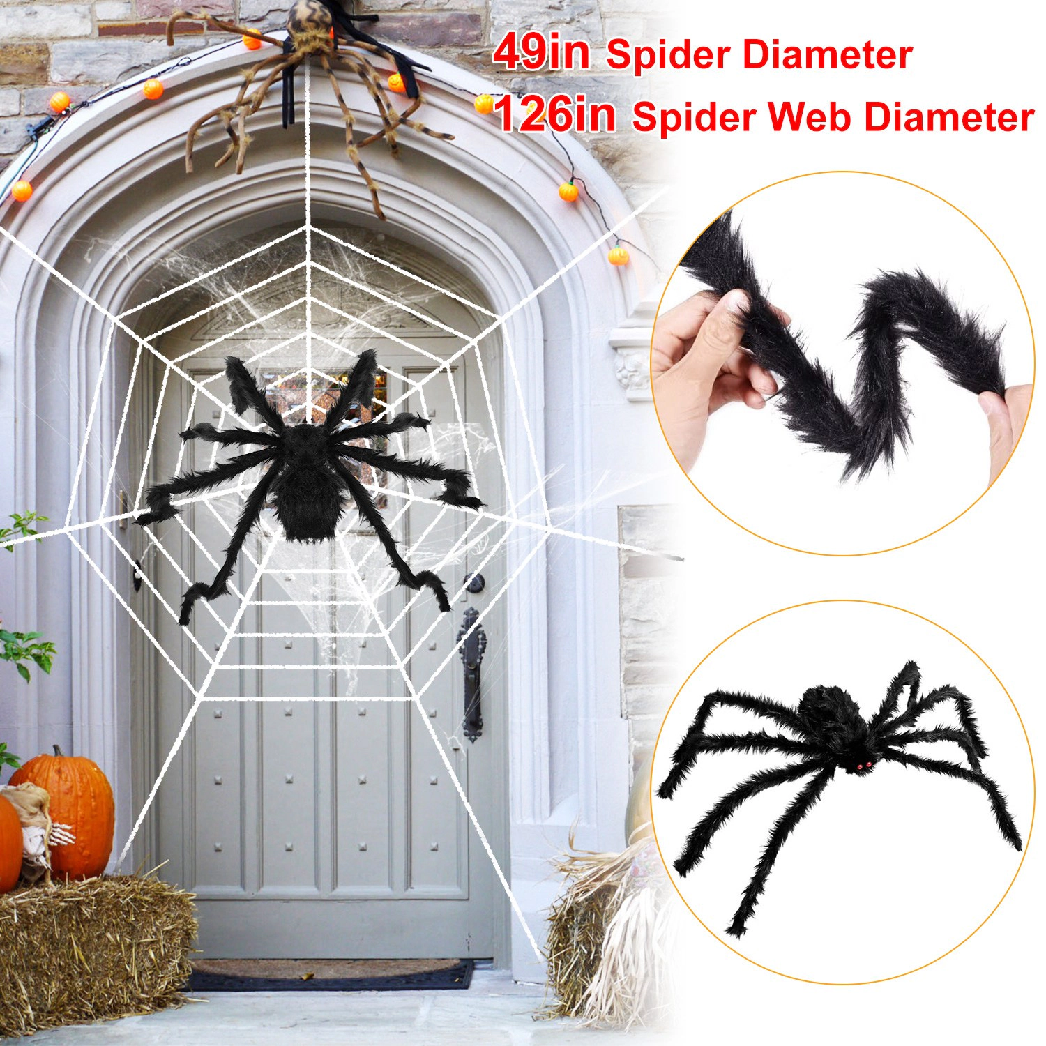 IMounTEK Unisex Poseable Halloween Spider Decoration