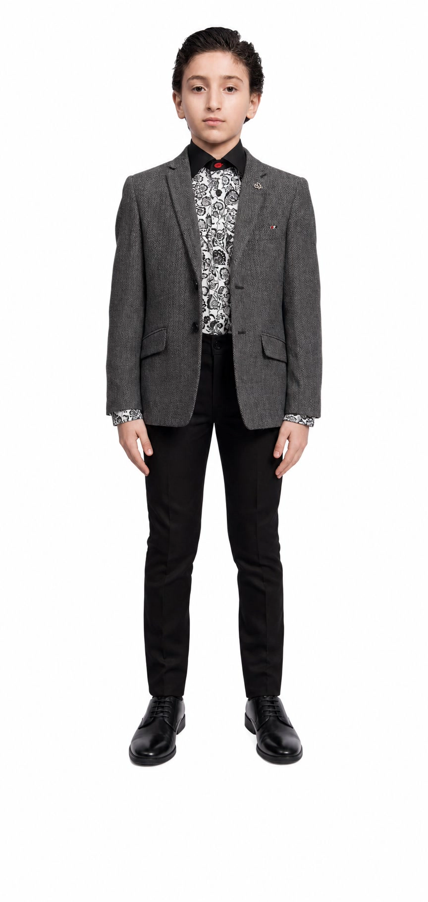 Elie Balleh Boys Slim Fit Herringbone Stylish
