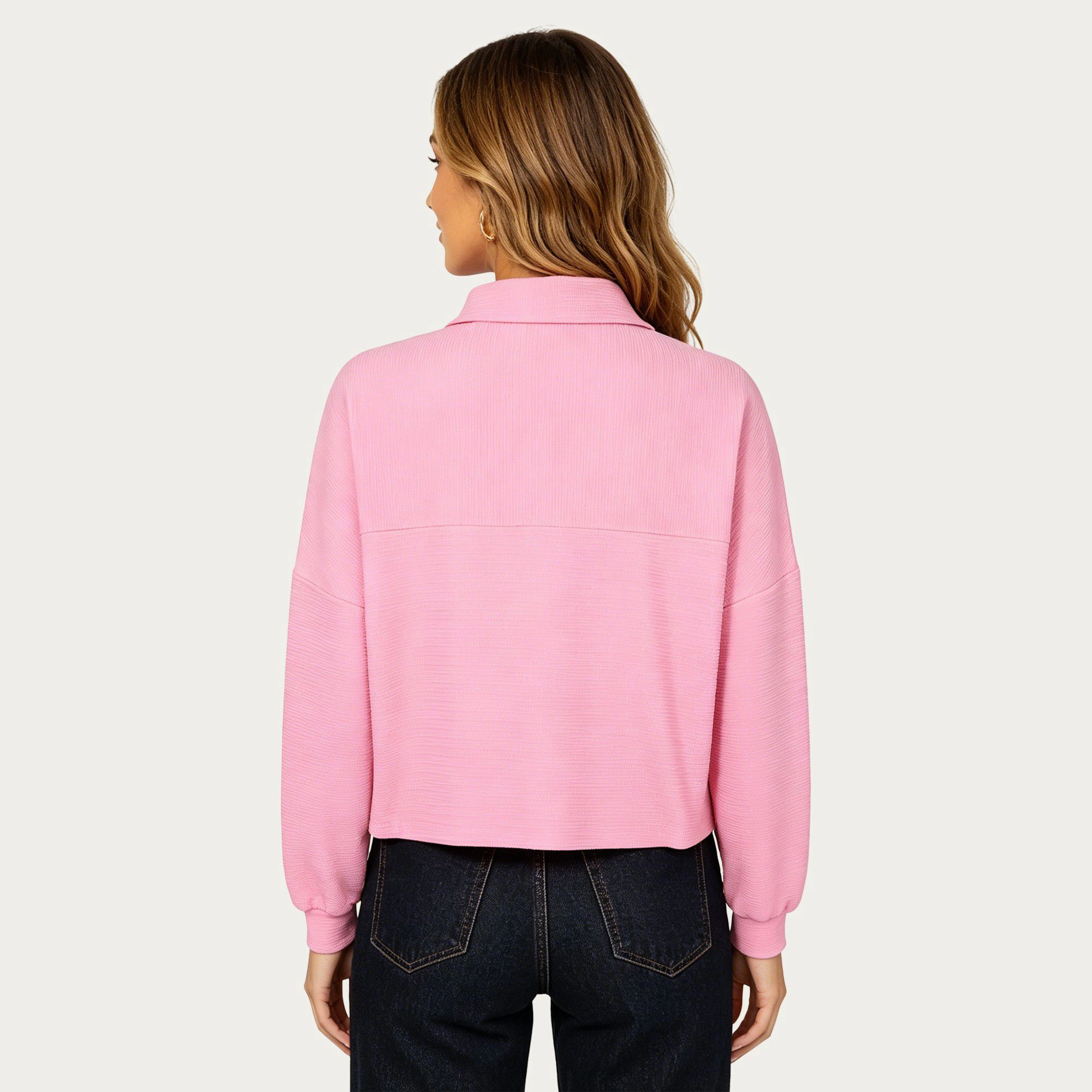 Anna-Kaci Women's Textured Knit Button Front Jacket with Oversized Chest Pockets Structured Hem and Everyday Silhouette